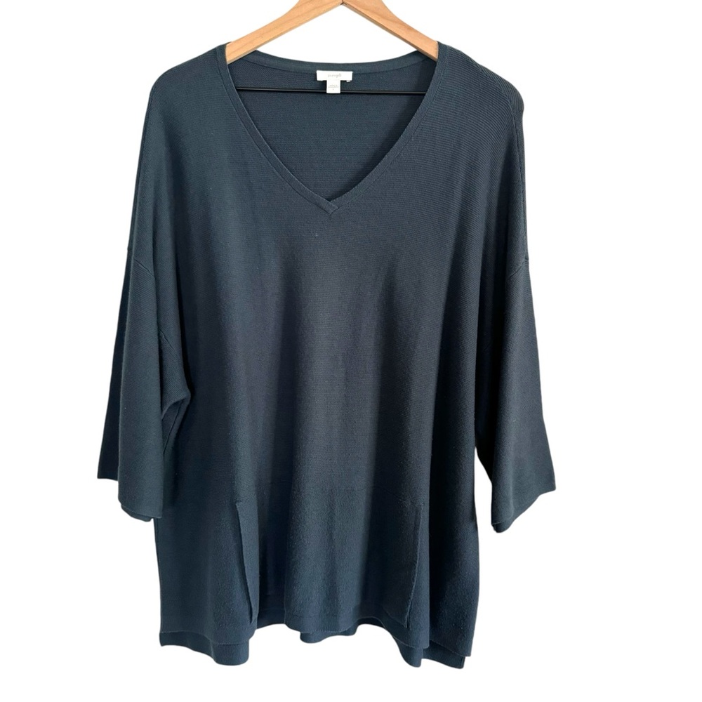 J. Jill Deep Teal V-Neck Oversized Sweater